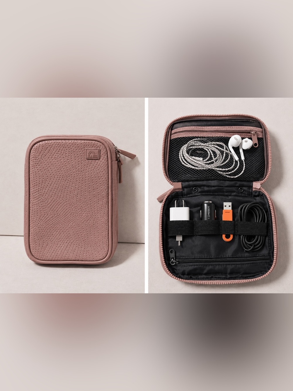 🎀 Travel Electronic Accessories & Cable Organizer Case - Light Pink  🎀